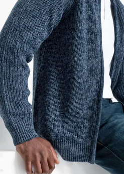 Chaqueta de punto grueso con capucha de suave mezcla de algodón