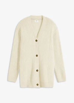 Chaqueta de punto grueso de suave mezcla de lana