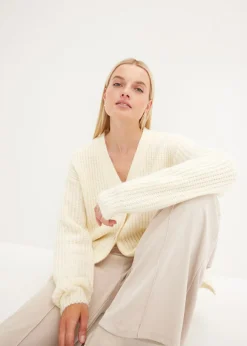 Chaqueta de punto grueso de suave mezcla de lana