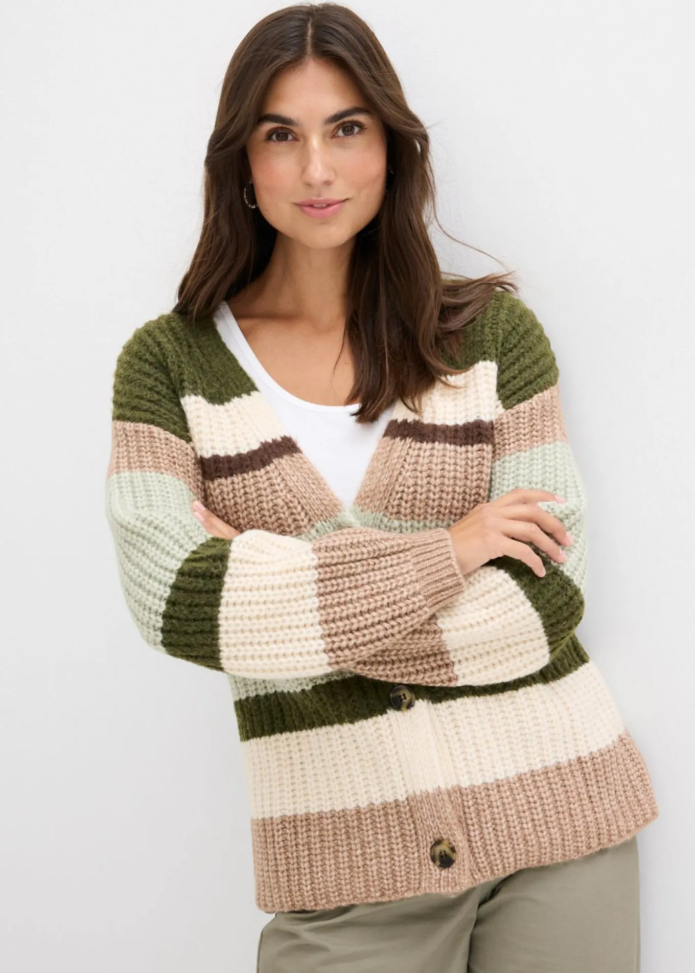 Chaqueta de punto grueso con degradado cromático