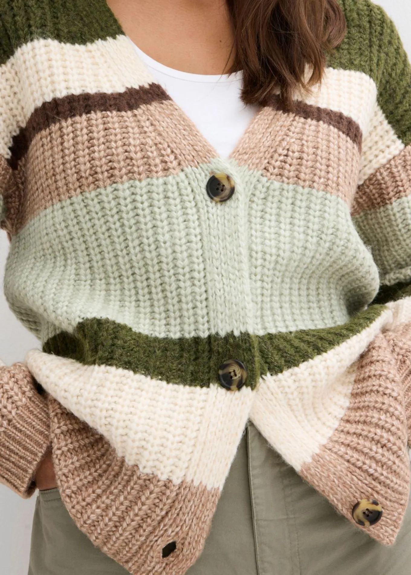 Chaqueta de punto grueso con degradado cromático