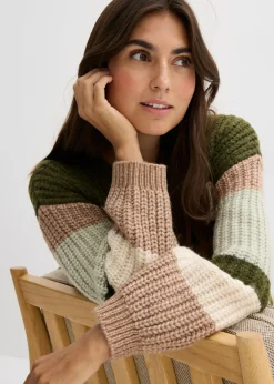 Chaqueta de punto grueso con degradado cromático
