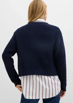 Chaqueta de punto grueso con botones con efecto martillado