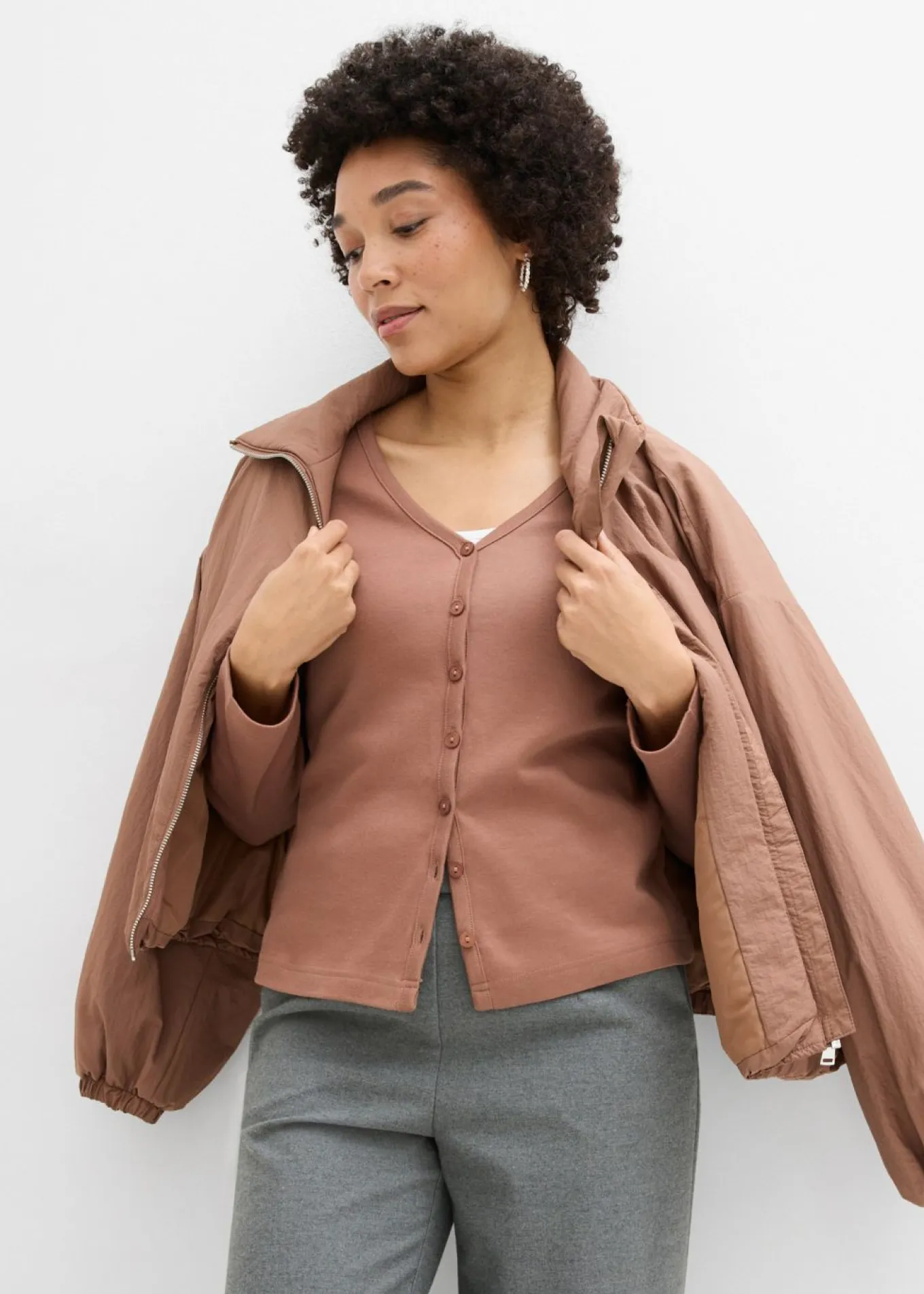 Chaqueta de punto grueso de algodón orgánico puro