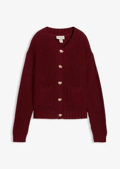 Chaqueta de punto grueso con botones con efecto martillado