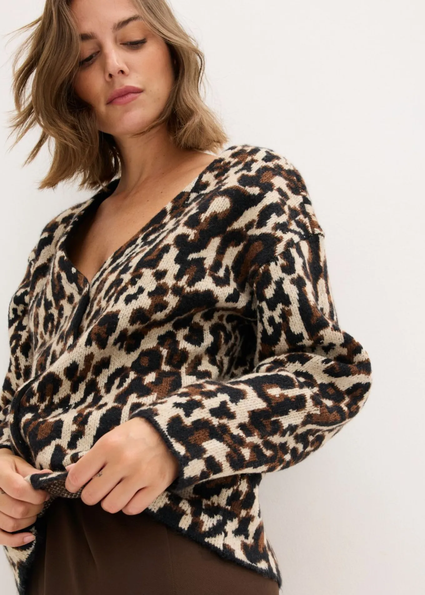 Chaqueta de punto jacquard