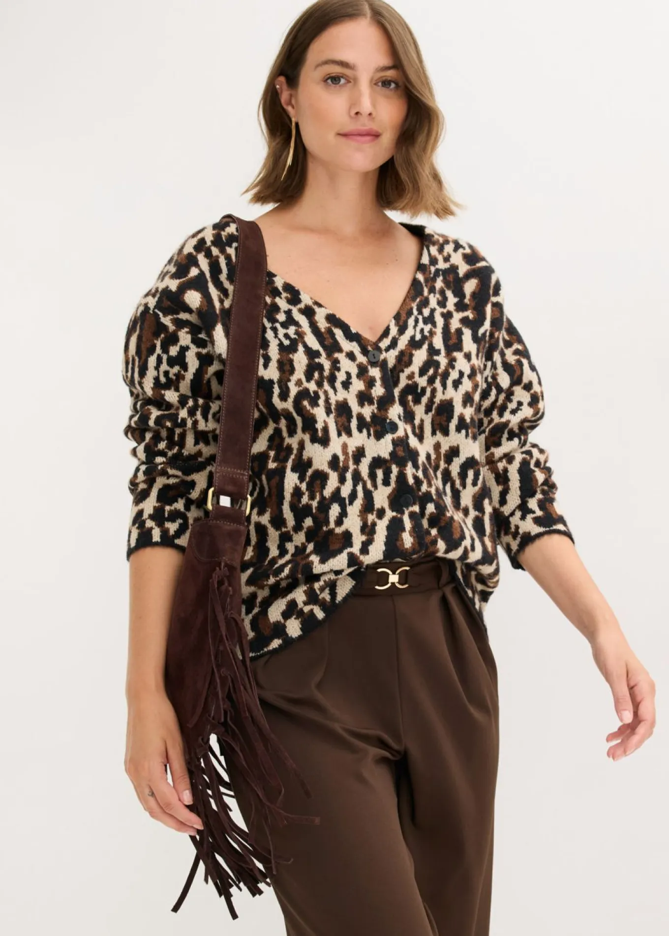 Chaqueta de punto jacquard