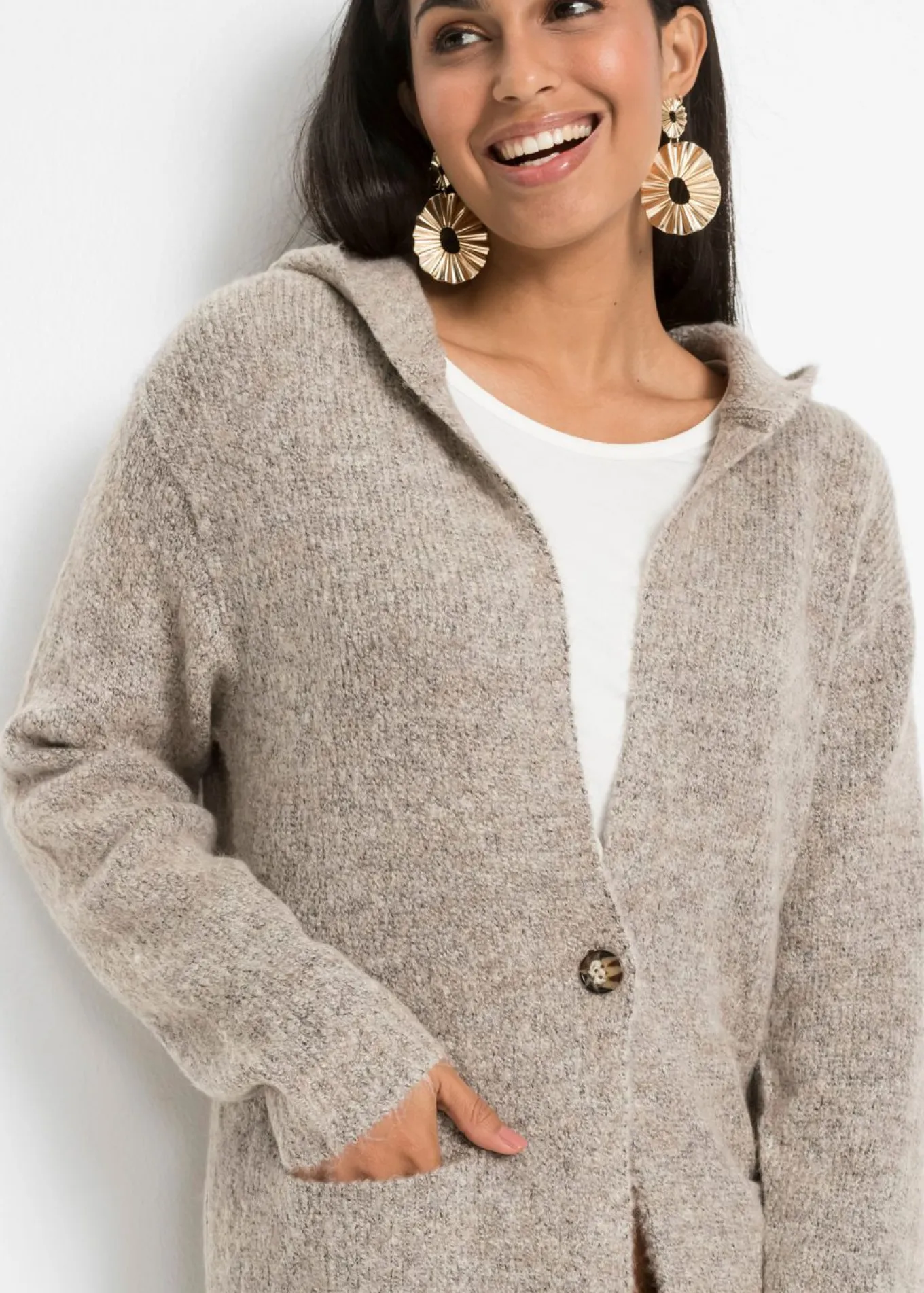 Chaqueta de punto larga