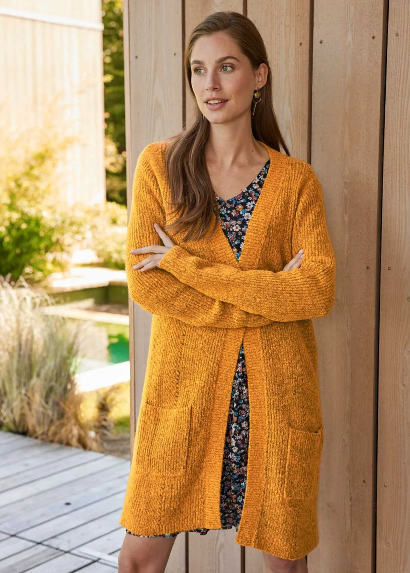 Chaqueta de punto larga
