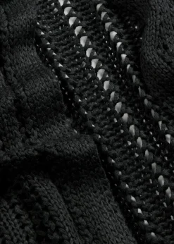 Chaqueta de punto larga con calados