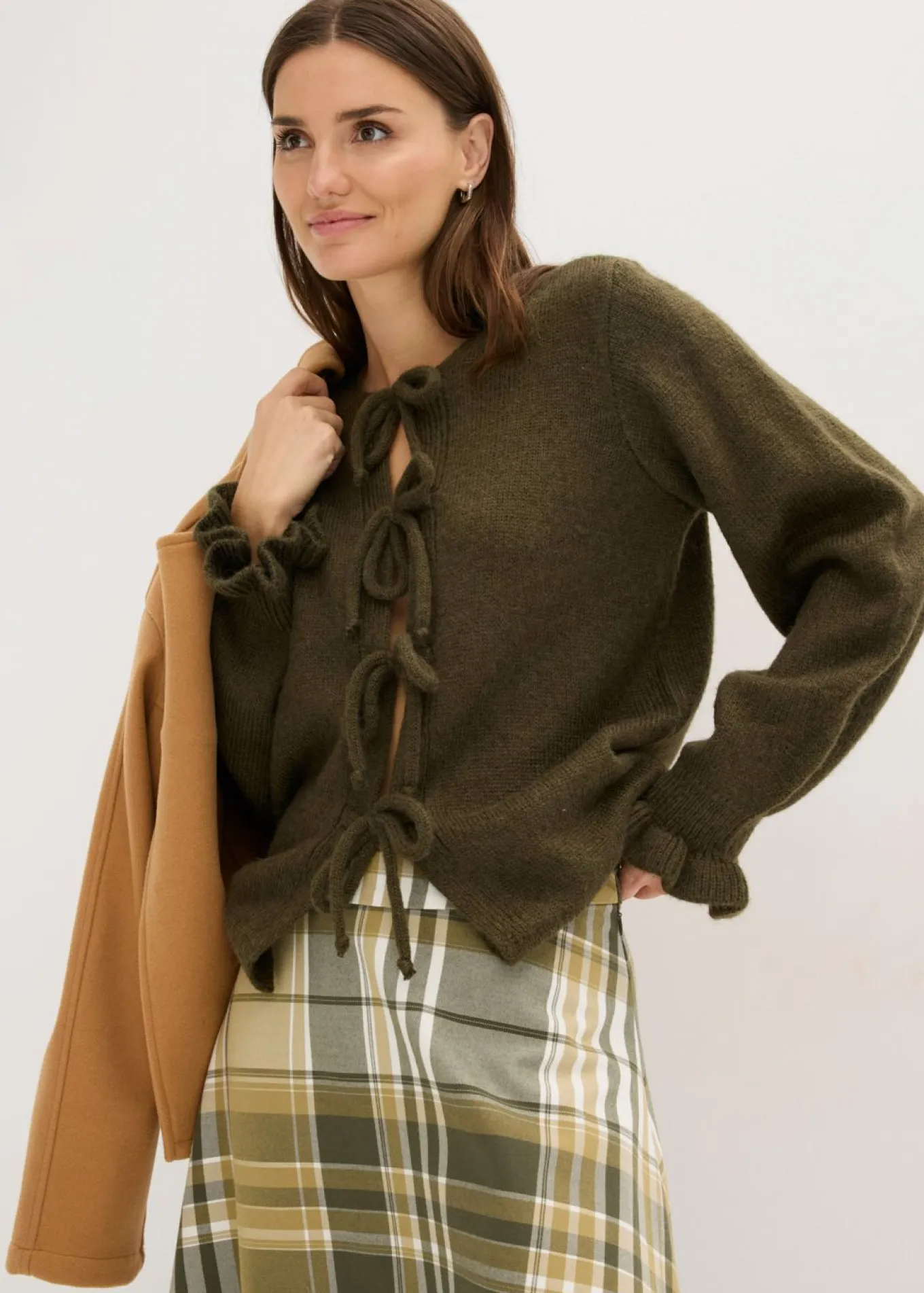 Chaqueta de punto oversize de suave mezcla de lana