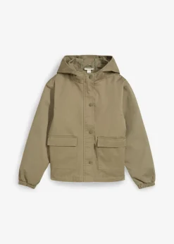 Chaqueta de sarga con bolsillos y capucha