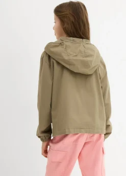 Chaqueta de sarga con bolsillos y capucha