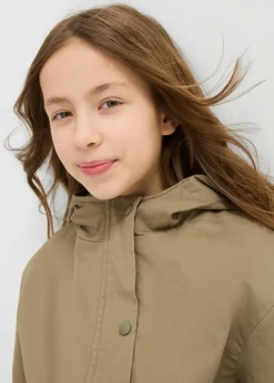 Chaqueta de sarga con bolsillos y capucha