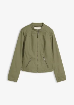 Chaqueta de sarga de algodón con insertos elásticos en los laterales