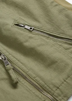 Chaqueta de sarga de algodón con insertos elásticos en los laterales