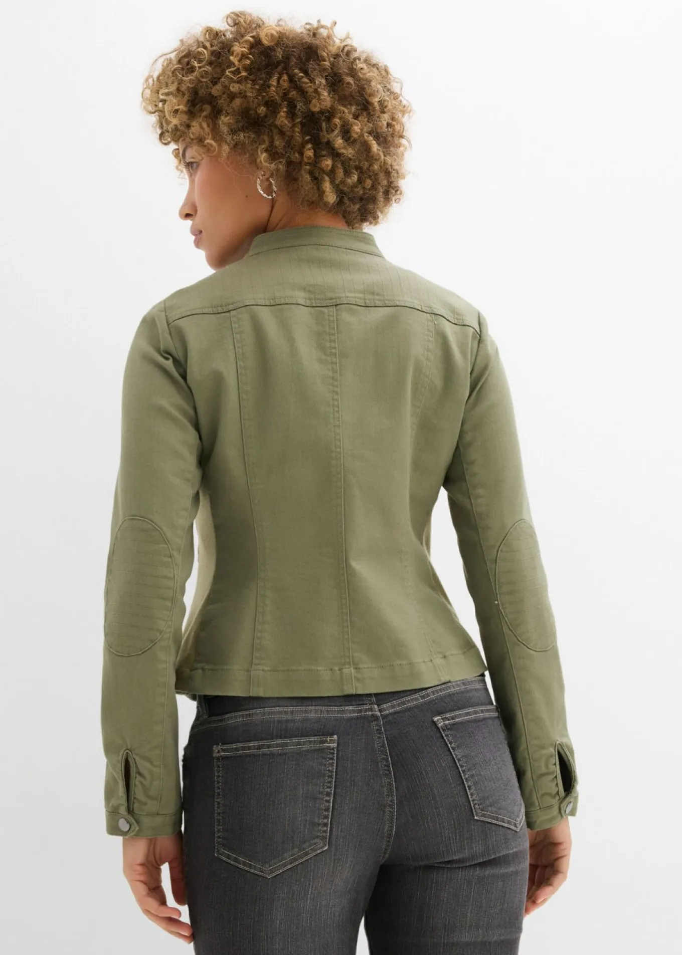 Chaqueta de sarga de algodón con insertos elásticos en los laterales