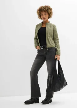 Chaqueta de sarga de algodón con insertos elásticos en los laterales