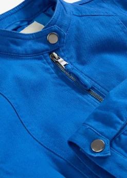 Chaqueta de sarga de algodón con insertos elásticos en los laterales