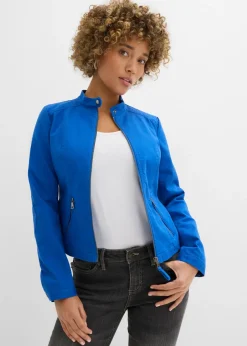 Chaqueta de sarga de algodón con insertos elásticos en los laterales