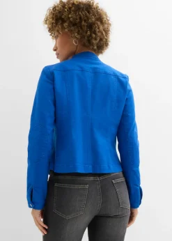 Chaqueta de sarga de algodón con insertos elásticos en los laterales