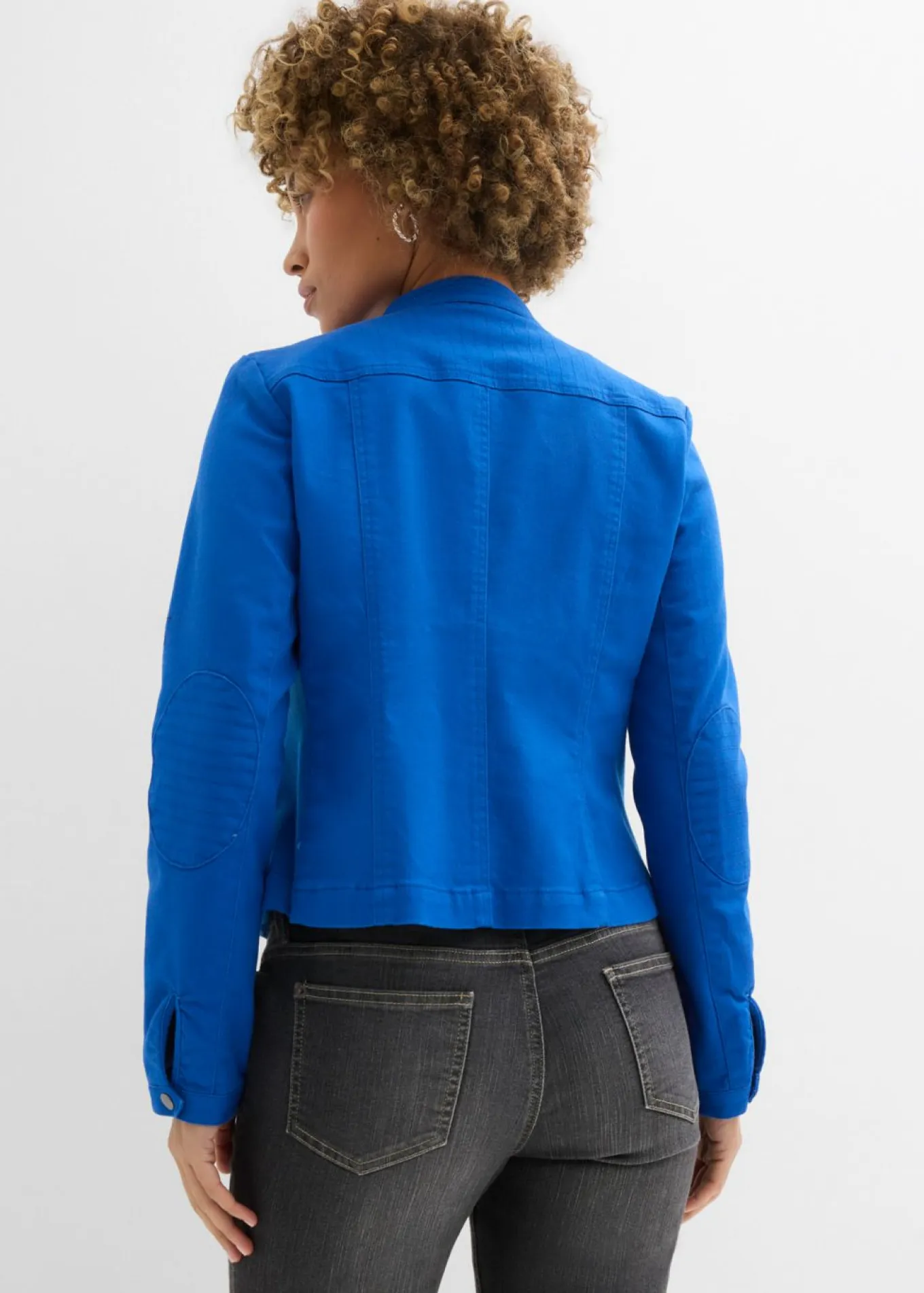 Chaqueta de sarga de algodón con insertos elásticos en los laterales
