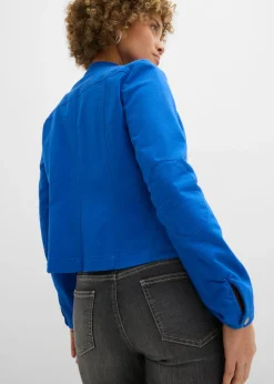 Chaqueta de sarga de algodón con insertos elásticos en los laterales