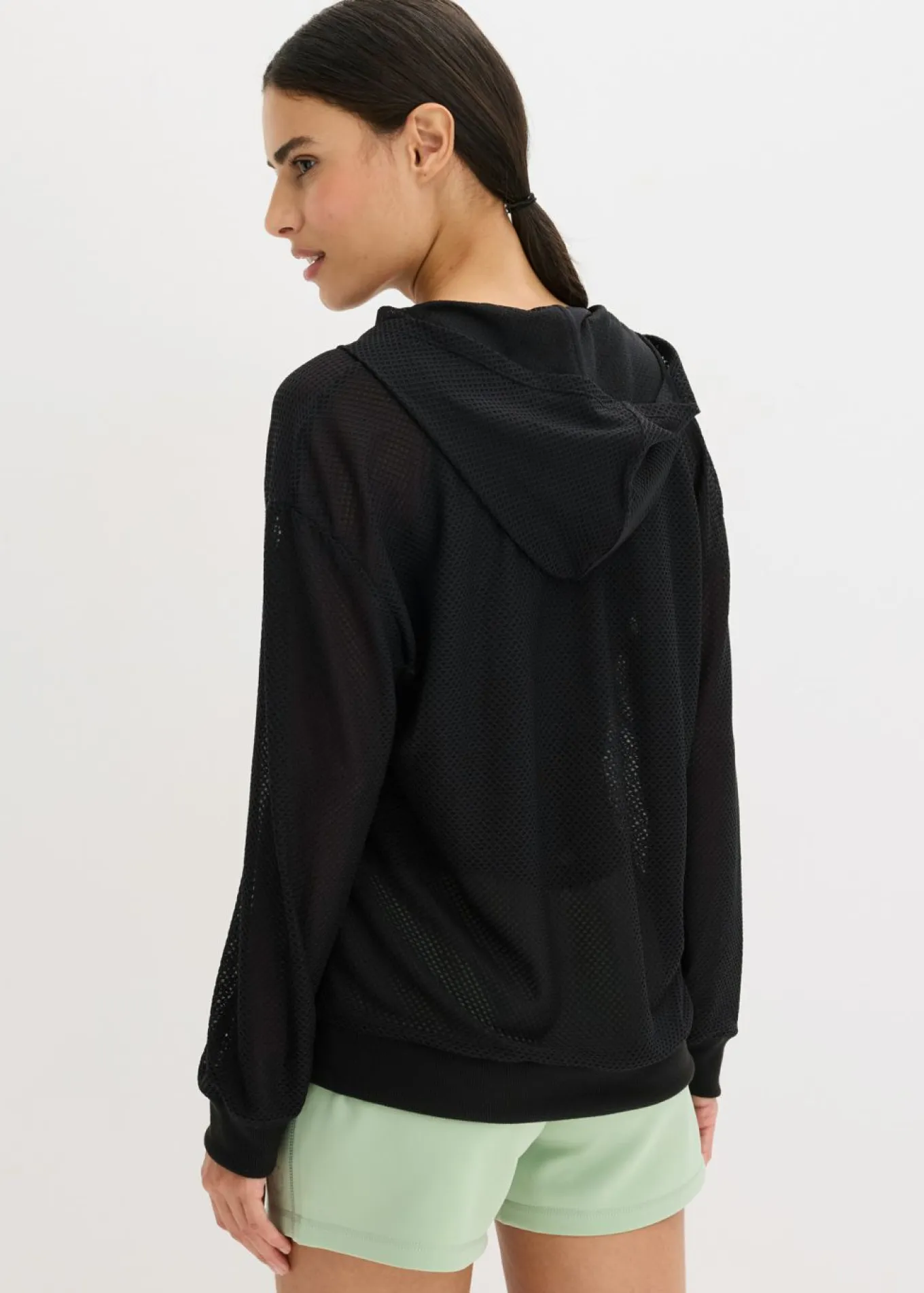 Chaqueta deportiva transparente de malla con corte holgado