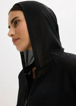 Chaqueta deportiva transparente de malla con corte holgado