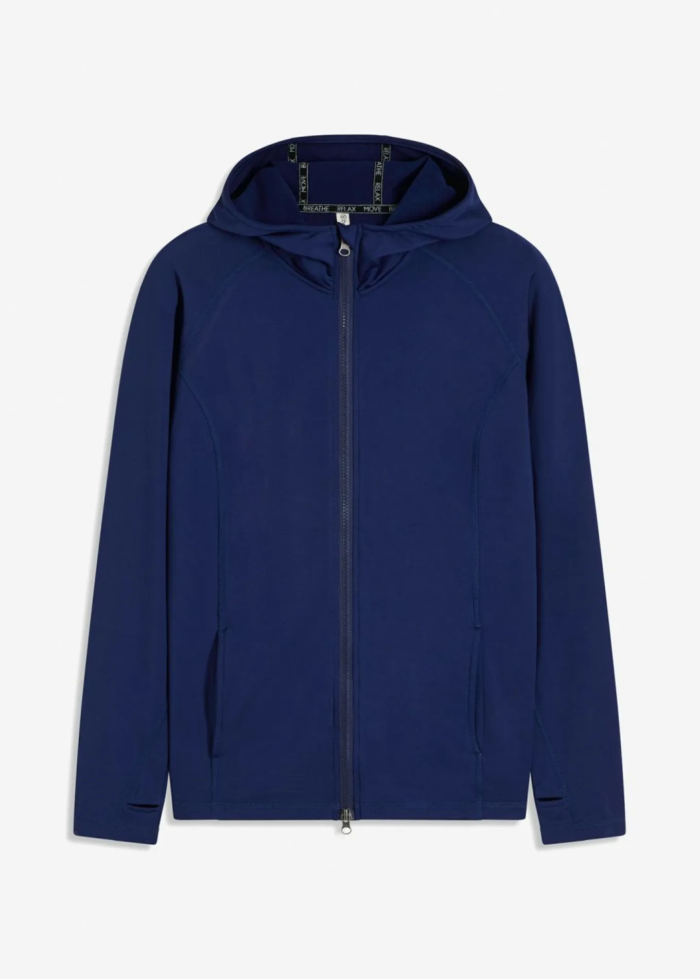 Chaqueta deportiva térmica con presilla para el pulgar y material de secado rápido