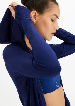 Chaqueta deportiva térmica con presilla para el pulgar y material de secado rápido