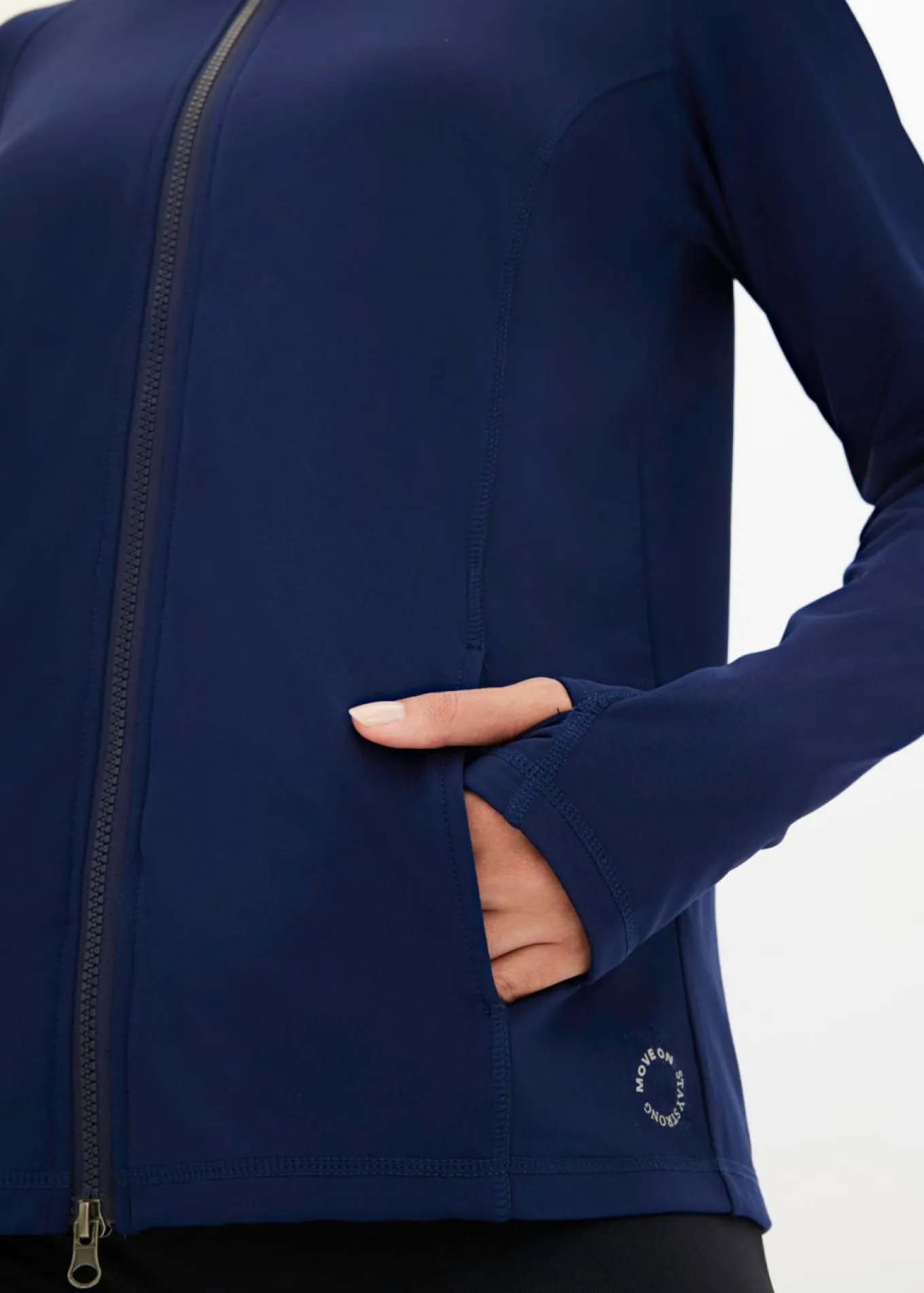 Chaqueta deportiva térmica con presilla para el pulgar y material de secado rápido