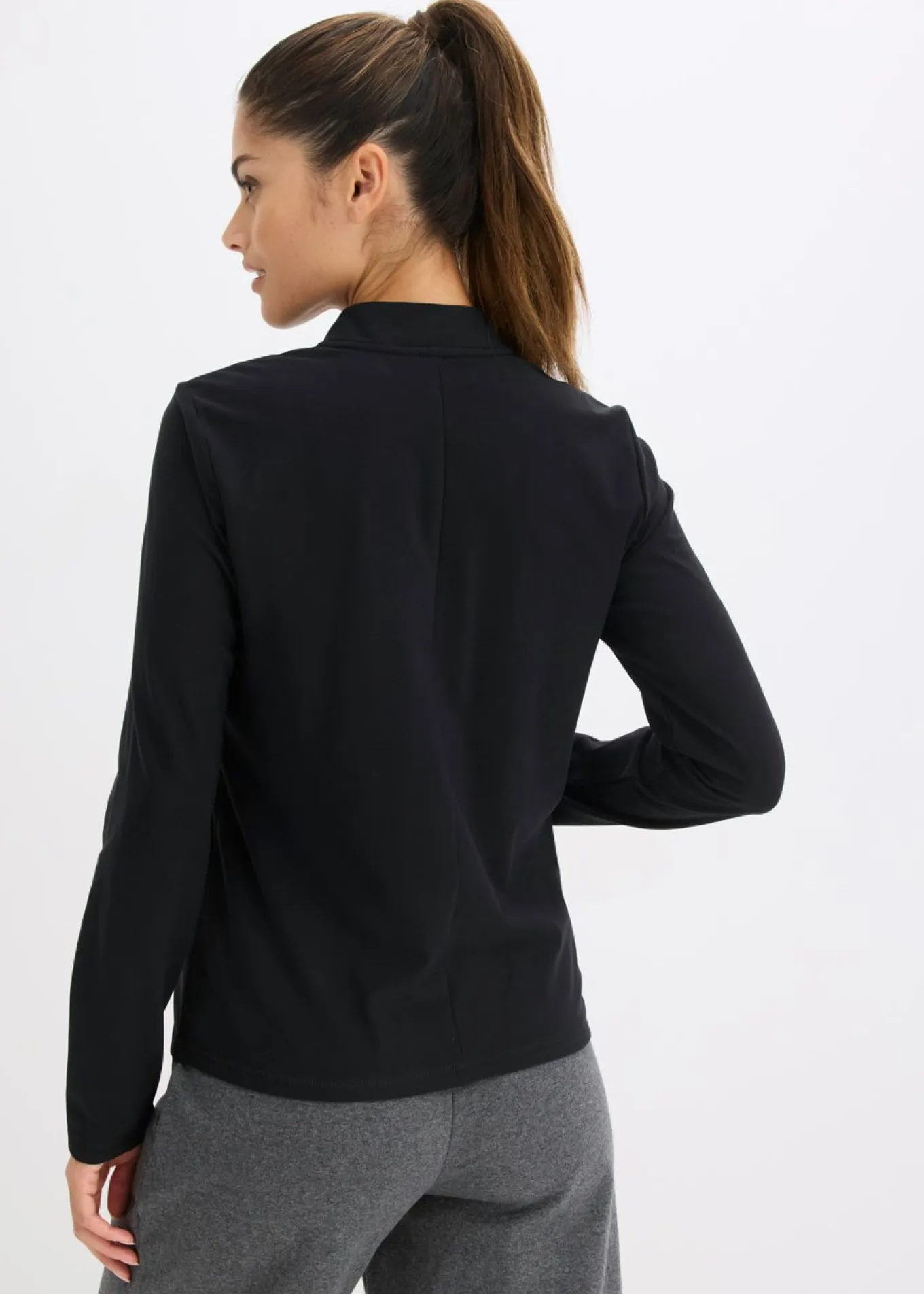 Chaqueta deportiva térmica con media cremallera y material de secado rápido