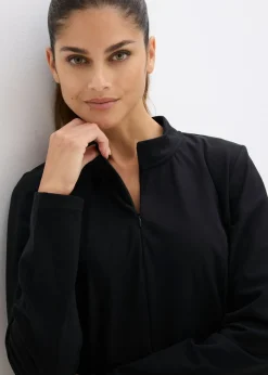 Chaqueta deportiva térmica con media cremallera y material de secado rápido