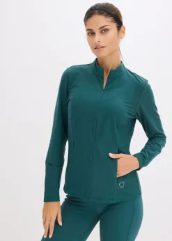 Chaqueta deportiva térmica con media cremallera y material de secado rápido