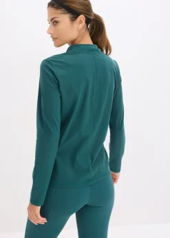 Chaqueta deportiva térmica con media cremallera y material de secado rápido