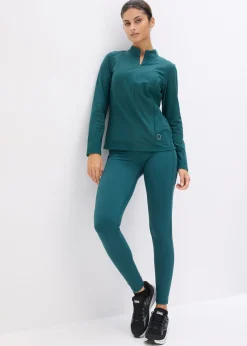 Chaqueta deportiva térmica con media cremallera y material de secado rápido