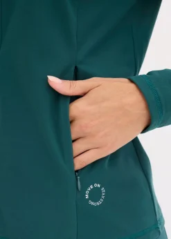 Chaqueta deportiva térmica con media cremallera y material de secado rápido