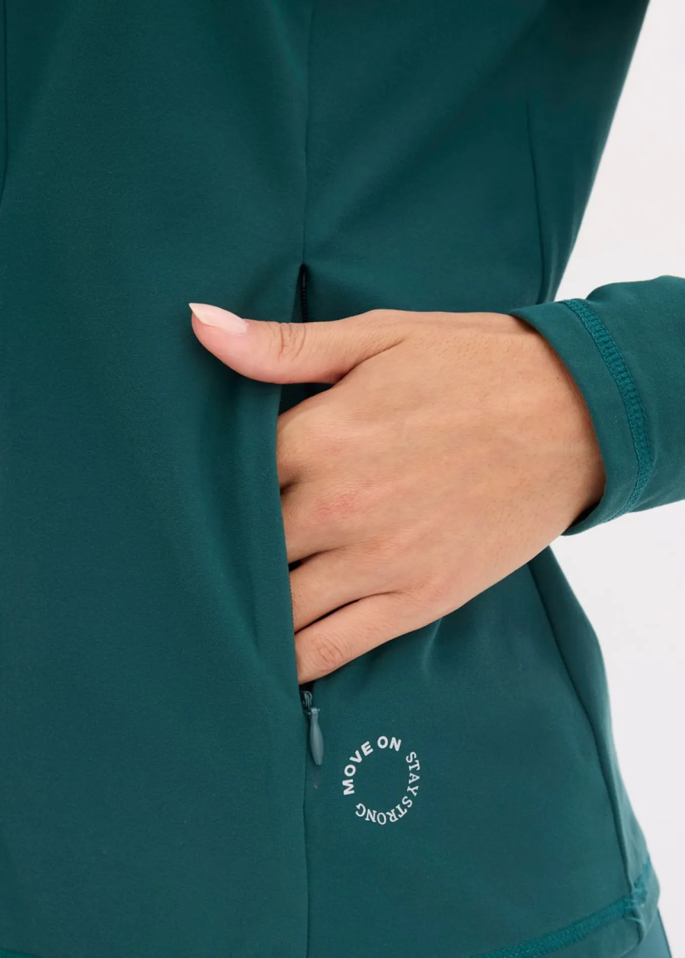 Chaqueta deportiva térmica con media cremallera y material de secado rápido