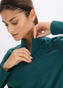 Chaqueta deportiva térmica con media cremallera y material de secado rápido