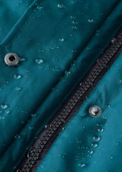 Chaqueta funcional de trekking con capucha, diseño largo y tejido impermeable