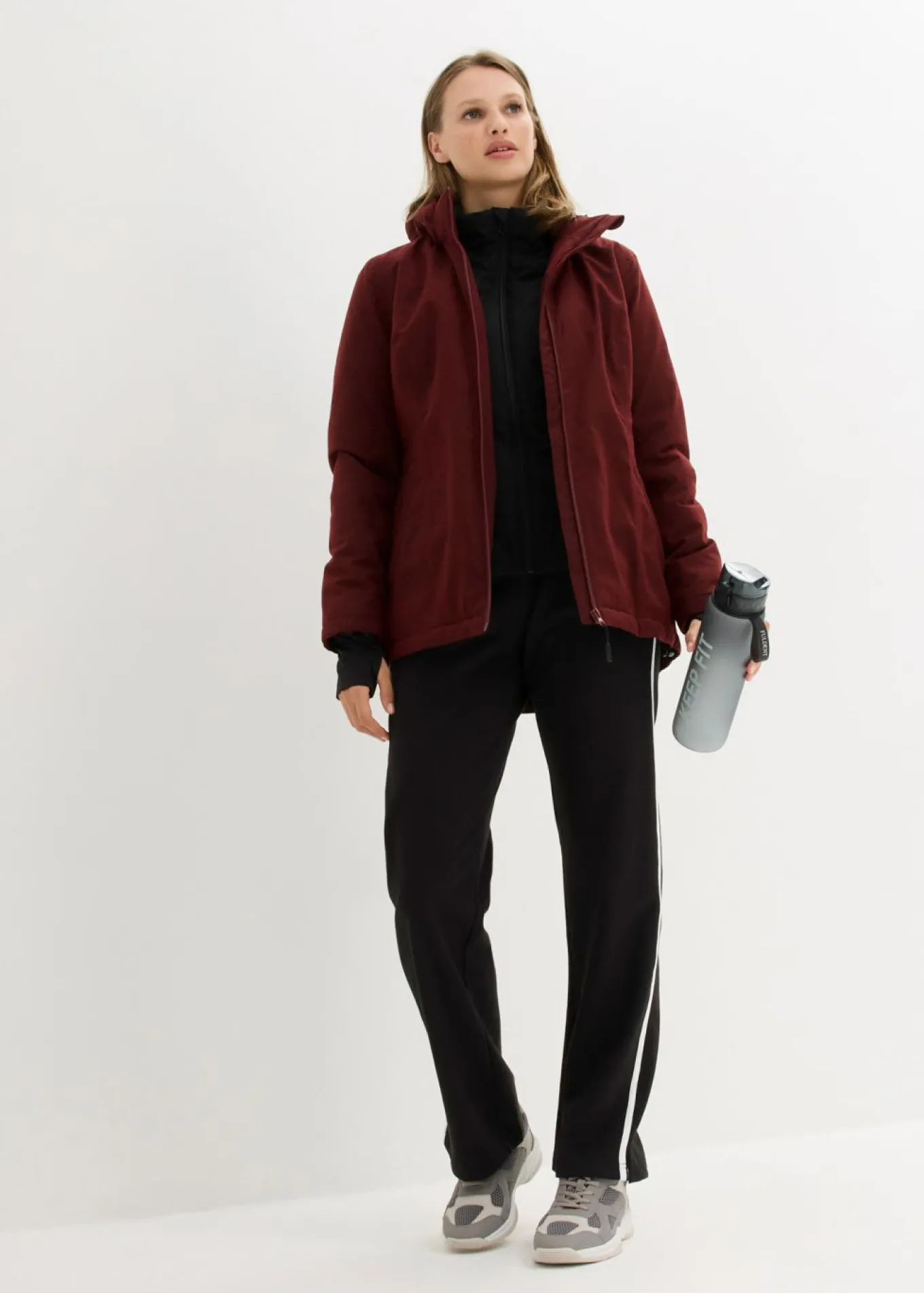 Chaqueta funcional, impermeable, efecto 2 en 1
