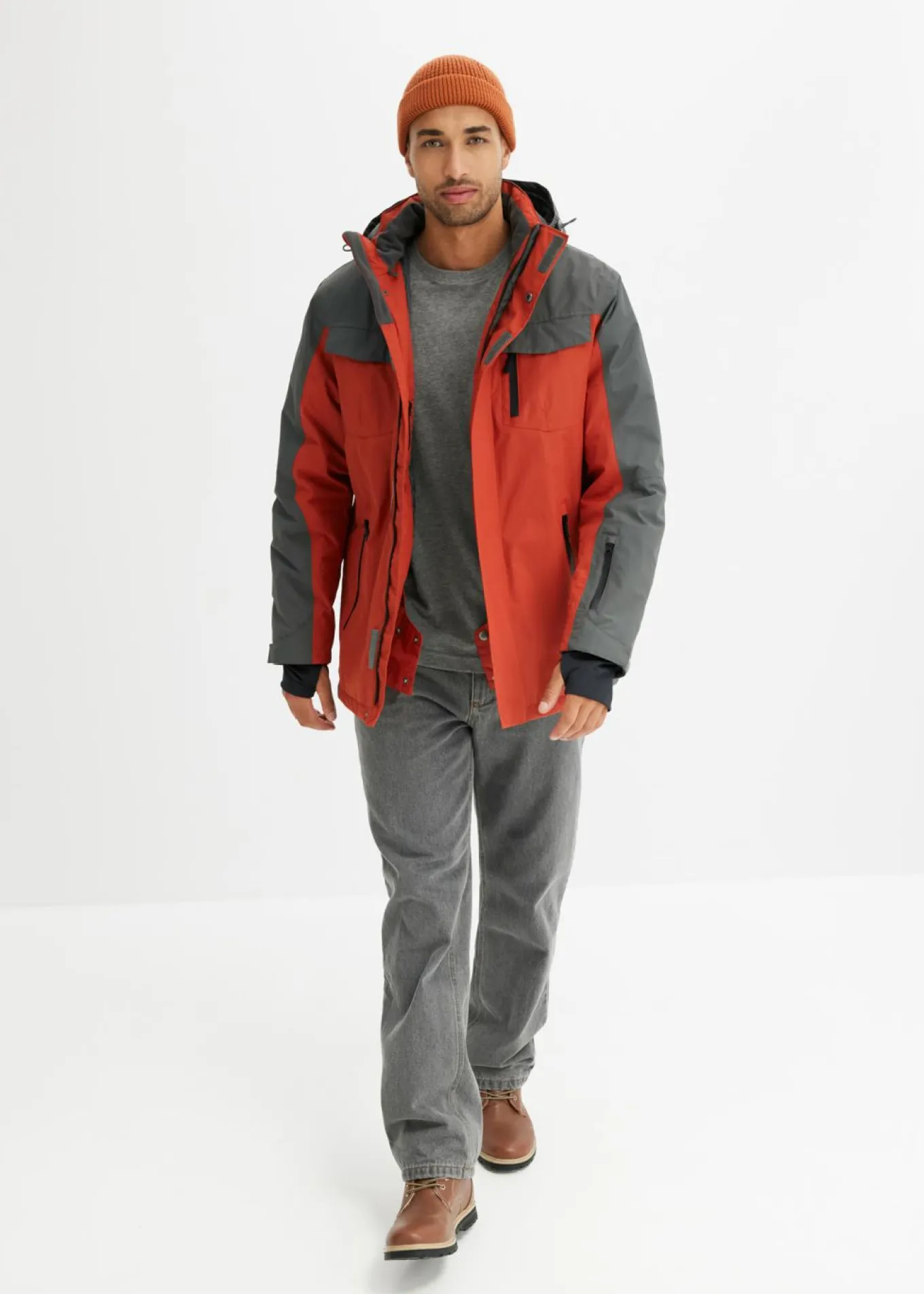Chaqueta funcional impermeable con capucha desmontable