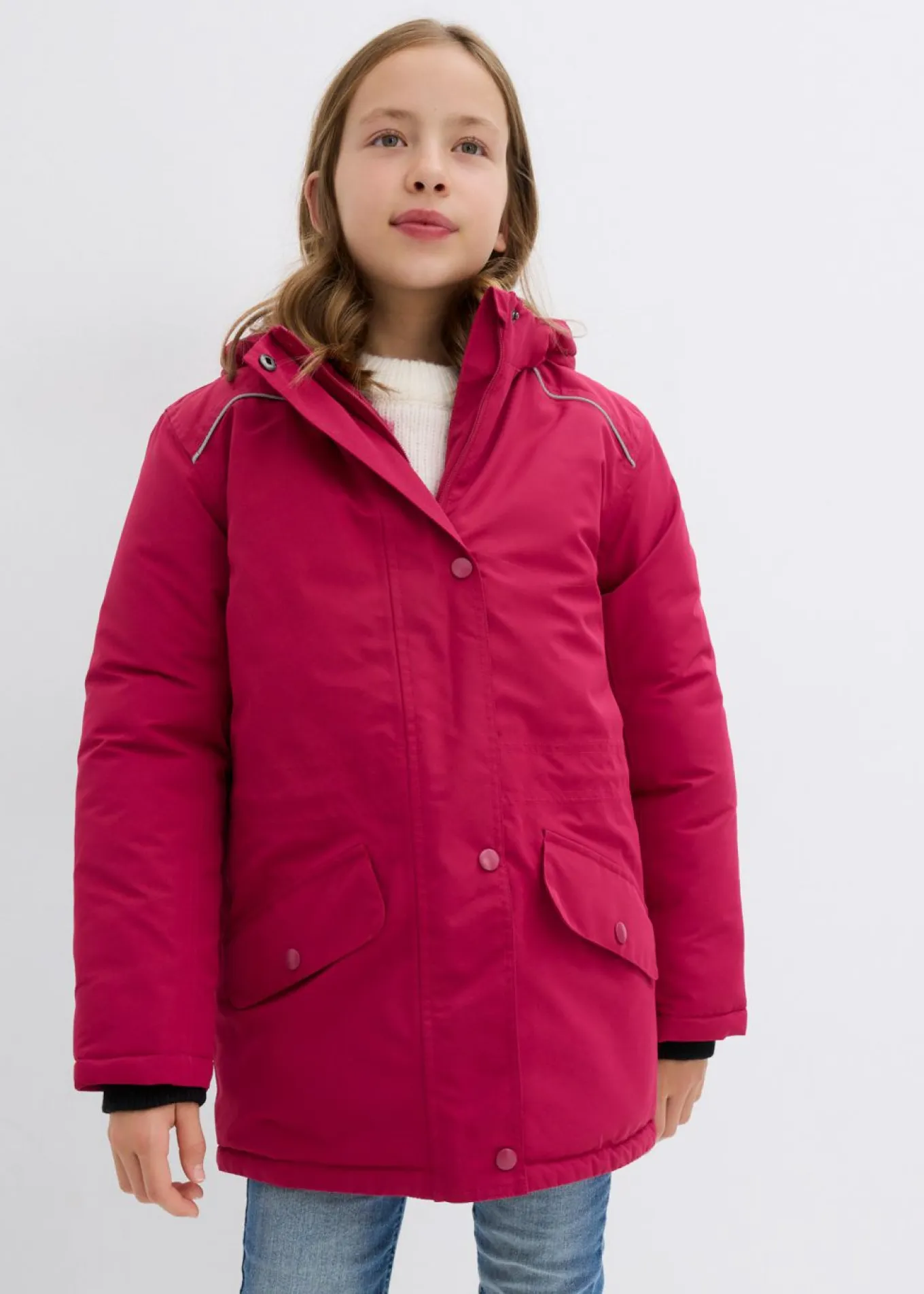 Chaqueta funcional impermeable con capucha desmontable y detalles reflectantes