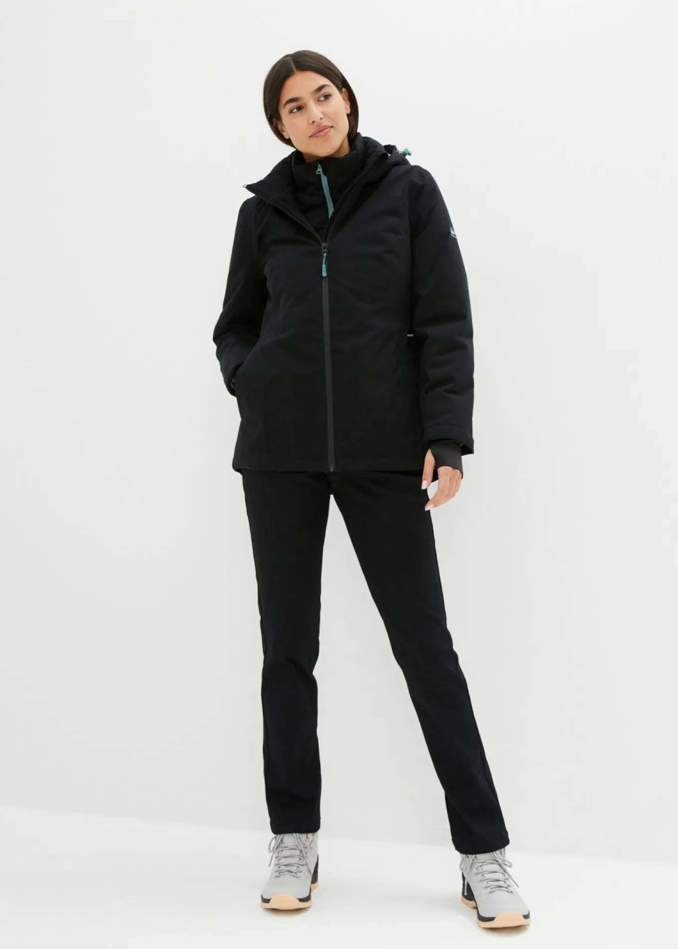 Chaqueta funcional, impermeable, efecto 2 en 1