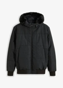 Chaqueta guateada con capucha de pelo y forma de cazadora