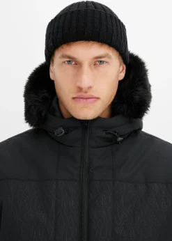 Chaqueta guateada con capucha de pelo y forma de cazadora