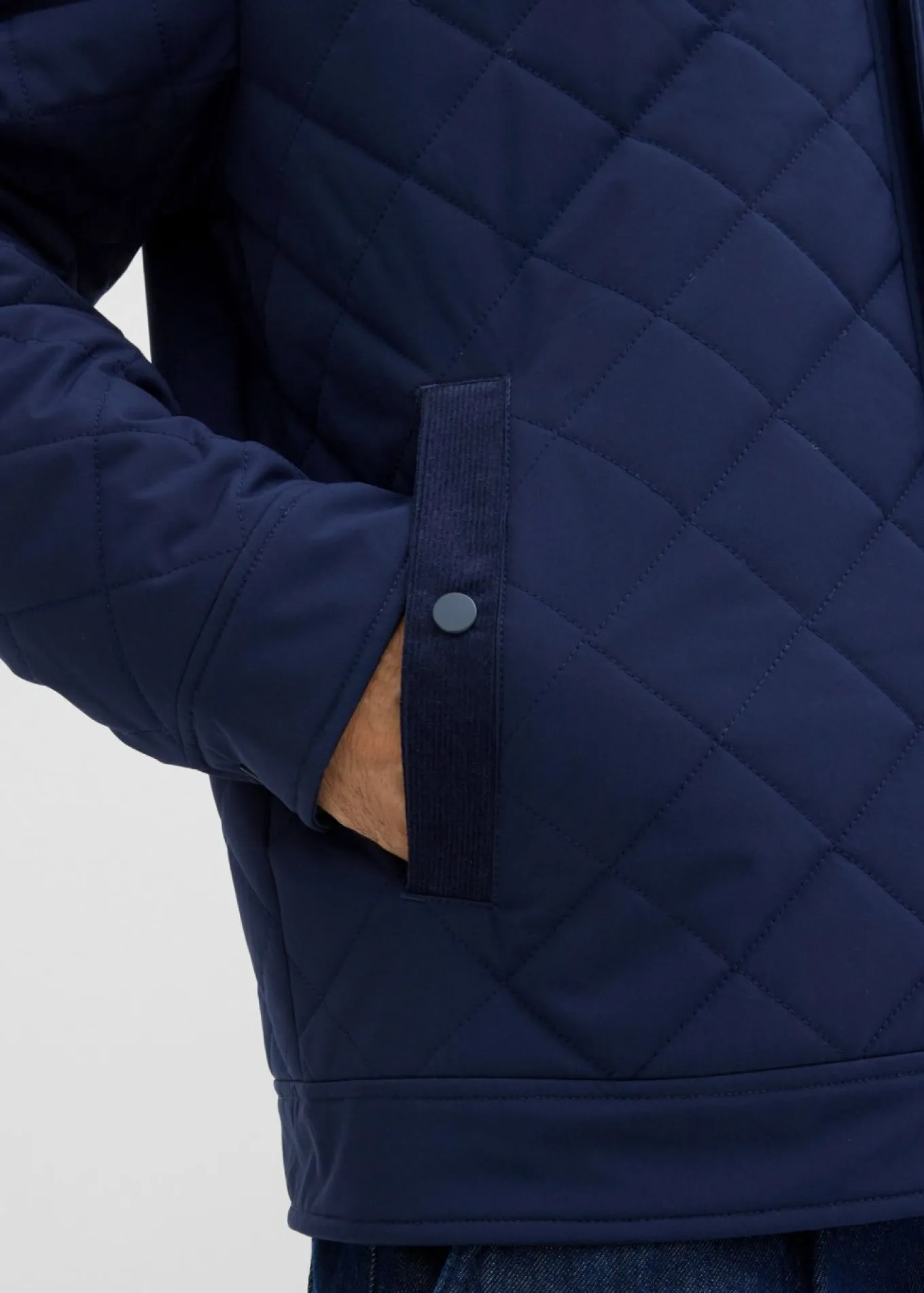 Chaqueta guateada con cuello de pana
