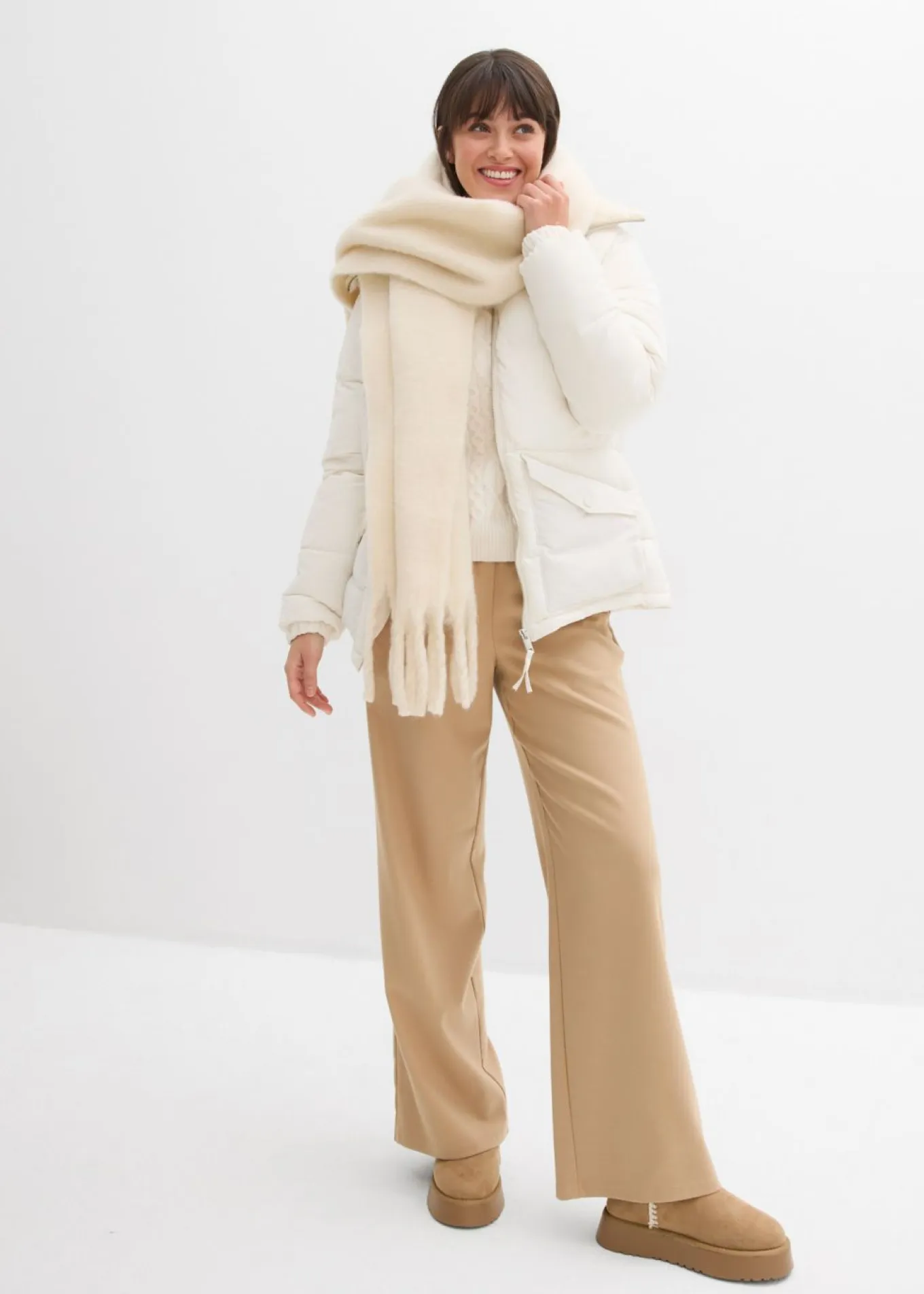 Chaqueta guateada con cuello de pelo
