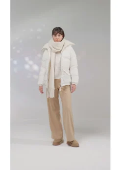 Chaqueta guateada con cuello de pelo